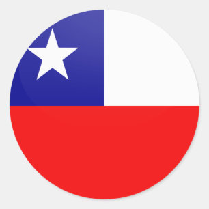 Adesivo Círculo da bandeira da qualidade do Chile