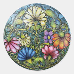 Adesivo Círculo da Família Floral