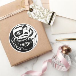 Adesivo Círculo De Águia Branca E Negra De Haida Thunderbi