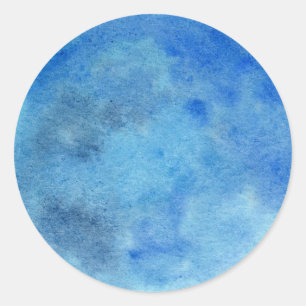 Adesivo Círculo de aquarela com cor azul