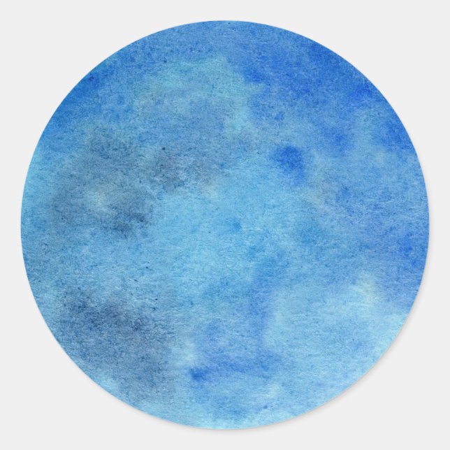 Adesivo Círculo de aquarela de cor azul (Frente)