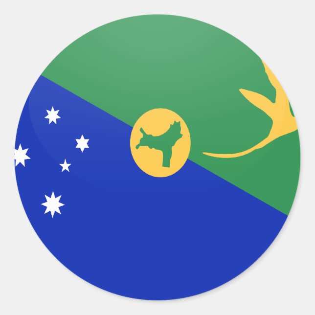 Adesivo Círculo de Bandeira de Qualidade da Ilha de Natal (Frente)