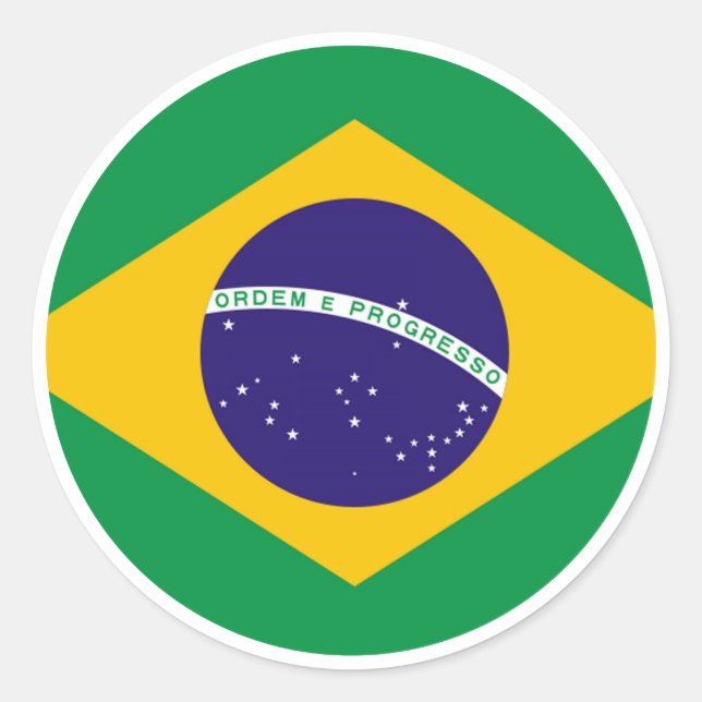 Adesivo Círculo de Bandeira do Brasil, J. Gibney, o MUSEU  (Frente)