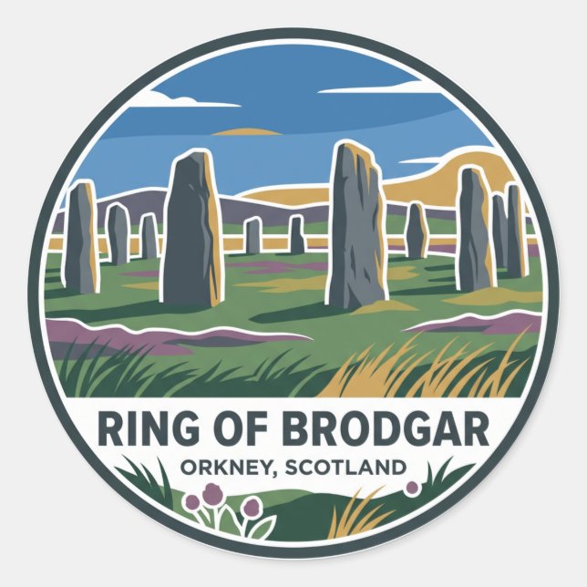 Adesivo Círculo de Brodgar Escócia (Frente)