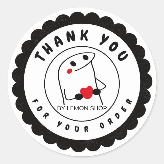 Adesivo Círculo de Caráter Negro Minimalista (Frente)