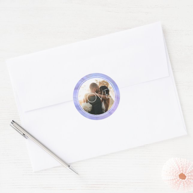 Adesivo Círculo de Cores Aquáticas - Foto Personalizada de (Envelope)