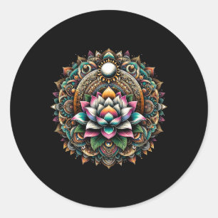Adesivo Círculo de Enfeitiço Mandala Flor de Lótus Espirit