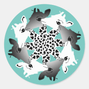 Adesivo círculo de girafas botão magnético clássico ar