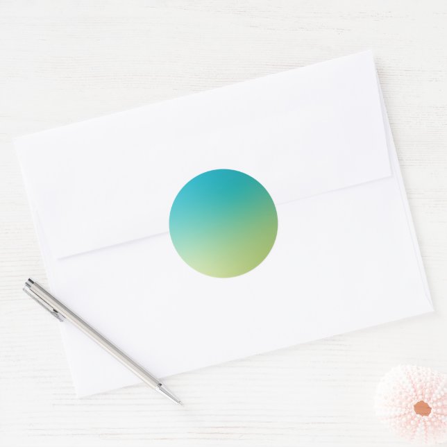 Adesivo Círculo de Gradiente Verde com Vinheta em Design A (Envelope)