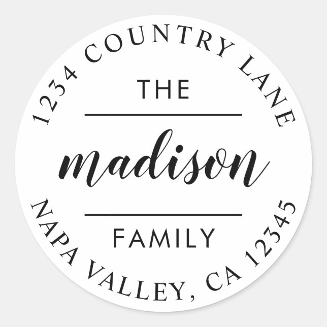 Adesivo Círculo de Letra | Crie Seu Próprio Endereço de De (Frente)