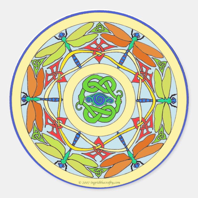 Adesivo círculo de libélula (Frente)