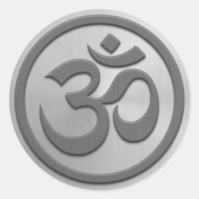 Adesivo Círculo de Om Yoga com Efeito de Aço Inoxidável (Frente)