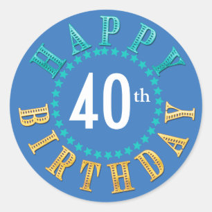 Adesivo Círculo do feliz aniversario das estrelas ID527