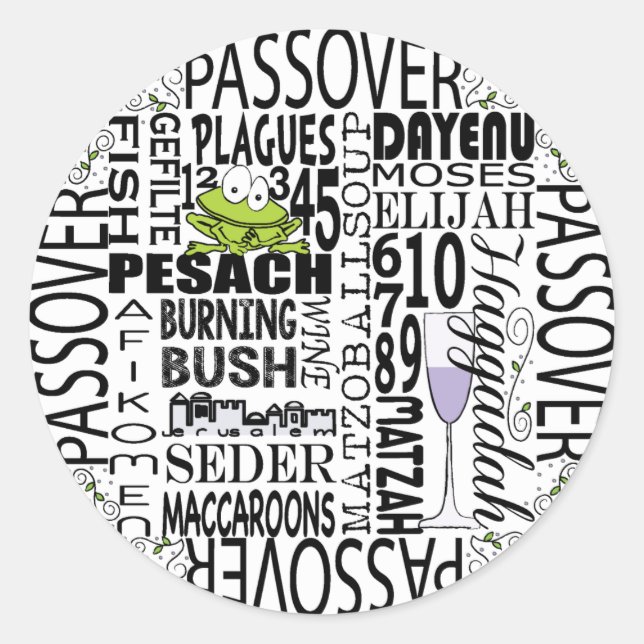 Adesivo Círculo do Vinheta de Passagem "Passover Significa (Frente)