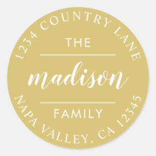 Adesivo Círculo Dourado Roteiro Crie Seu Próprio Endereço 