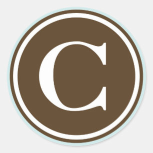 Adesivo Círculo inicial C monograma - letra selada - parte