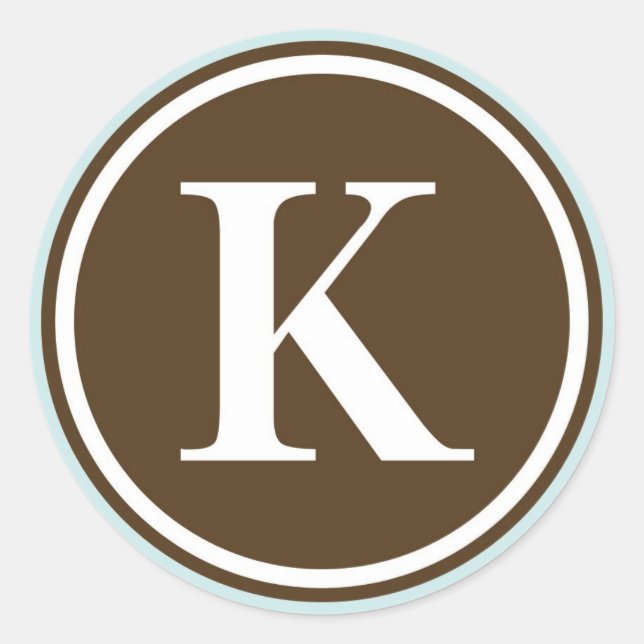 Adesivo Círculo inicial do K monograma - letra - letra - F (Frente)