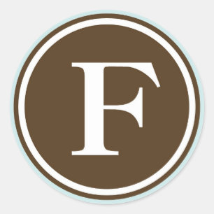 Adesivo Círculo inicial F monograma - letra selada - parte
