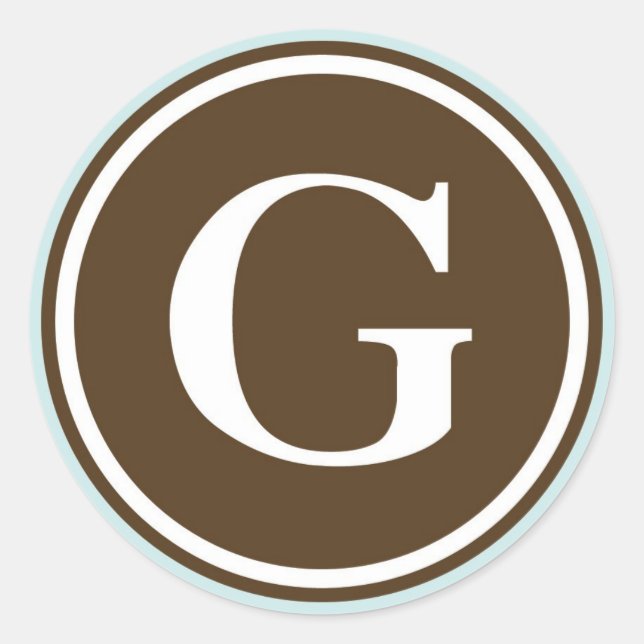 Adesivo Círculo inicial G monograma - letra do selo do par (Frente)