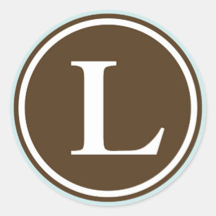 Adesivo Círculo inicial L monograma - letra - letra - Freg