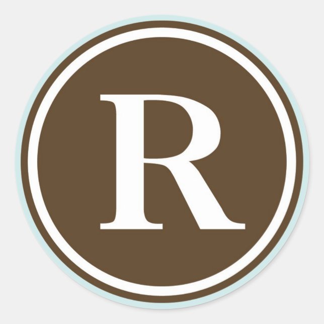 Adesivo Círculo inicial R monograma - letra - letra - Freg (Frente)