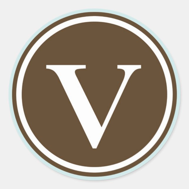 Adesivo Círculo inicial V monograma - letra - letra - Freg (Frente)