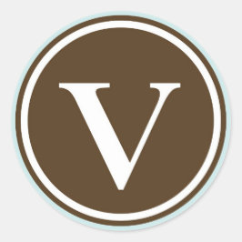 Adesivo Círculo inicial V monograma - letra - letra - Freg