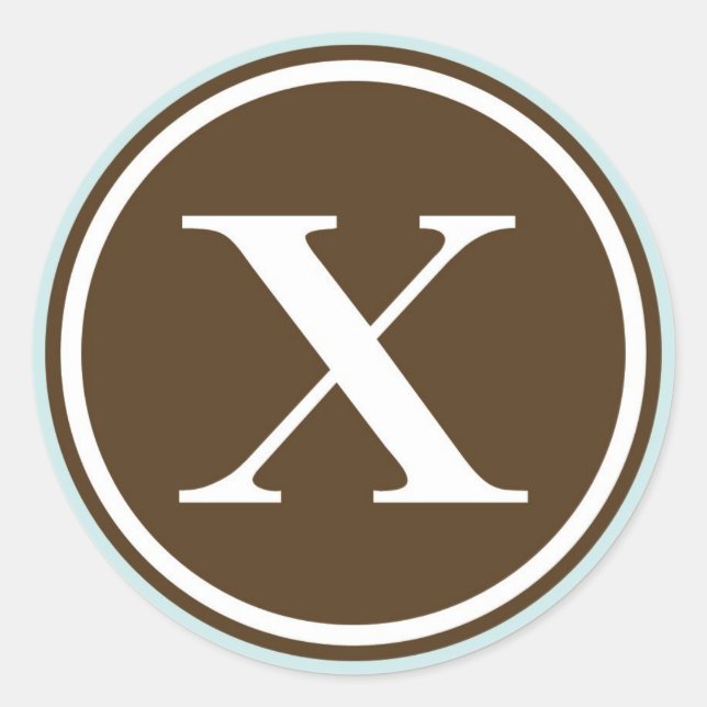 Adesivo Círculo inicial X monograma - letra de selo Fator  (Frente)