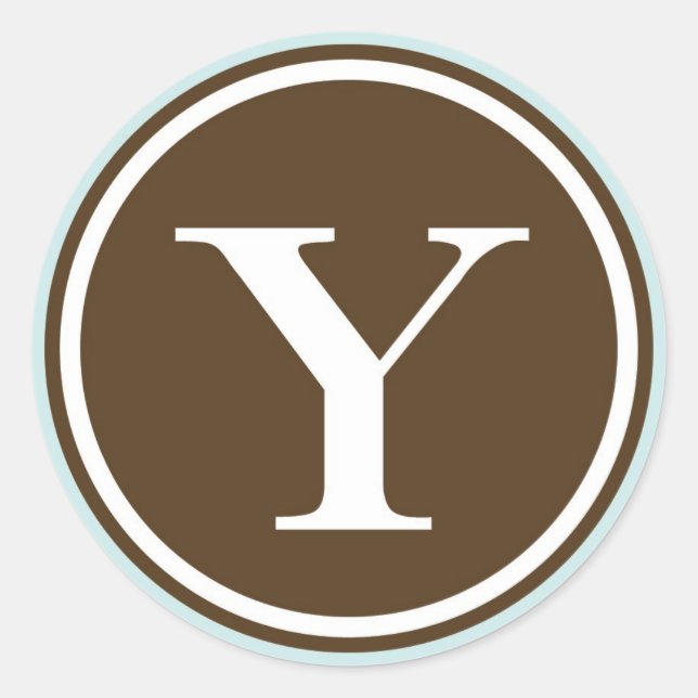 Adesivo Círculo inicial Y monograma - letra selada - parte (Frente)