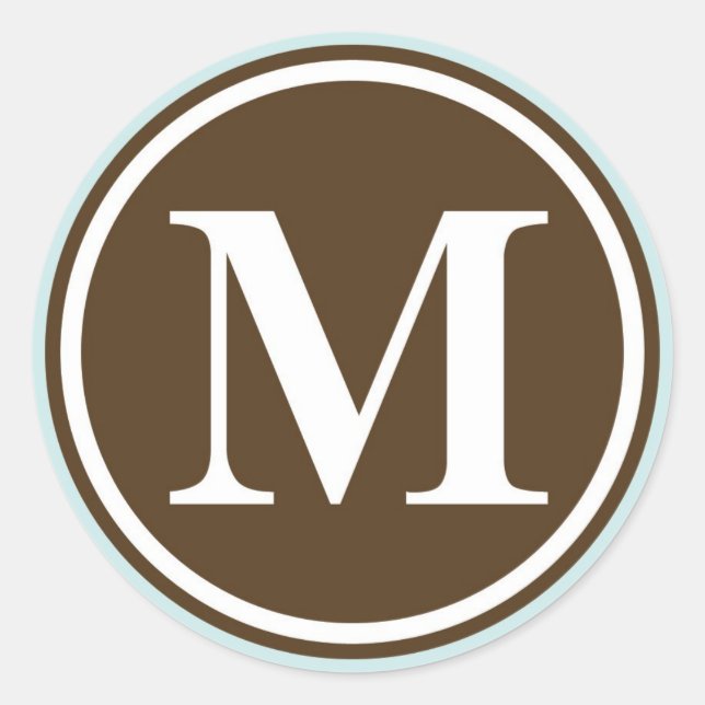 Adesivo Círculo M inicial - Monograma - letra - letra - Fr (Frente)