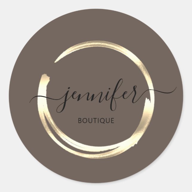 Adesivo Círculo Mínimo do Ouro Boutique Profissional (Frente)