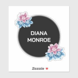 Adesivo Círculo moderno coroa floral elegante