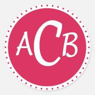 Adesivo círculo monongrama - rosa
