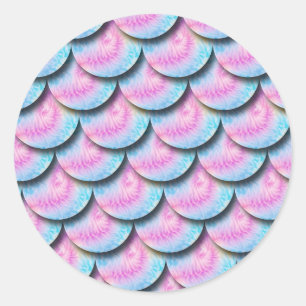 Adesivo Círculo Nuvens Corantes Cor Azul Rosa Padrão de Aq