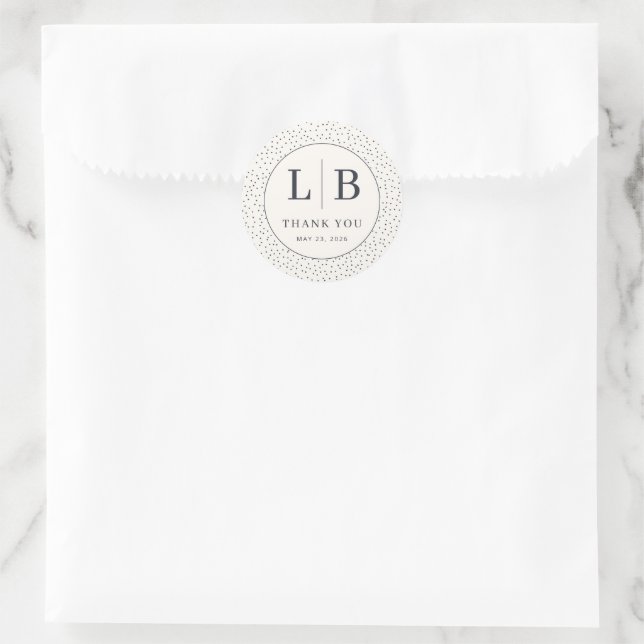 Adesivo Círculo Pontilhado Preto Elegante (Bolsa)