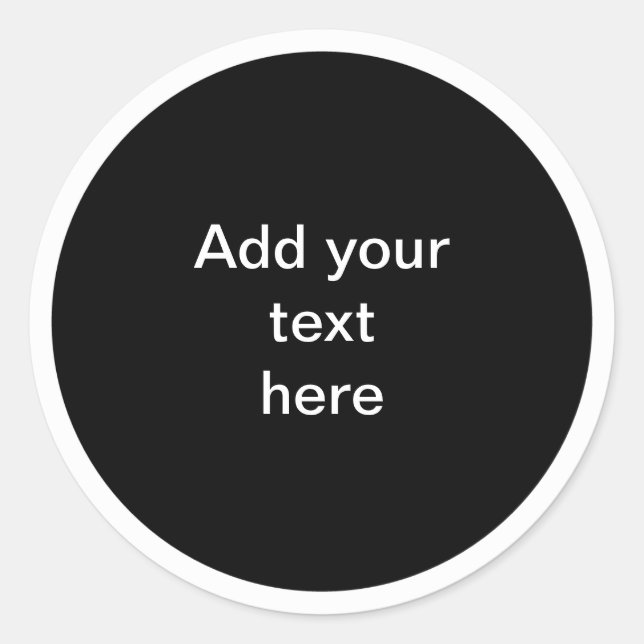 Adesivo Círculo preto com círculo branco TEMPLATE, (Frente)