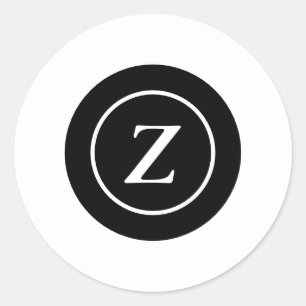 Adesivo Círculo preto e branco inicial personalizado