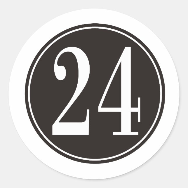 Adesivo Círculo preto - número 24 (parte dianteira) (Frente)