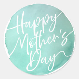 Adesivo Círculo simples de aquarela Escrito no Dia das Mãe