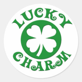 Adesivo Círculo verde/branco do encanto afortunado