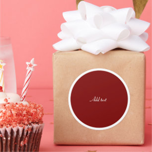 Adesivo Círculo Vermelho, MODELO de Texto Branco