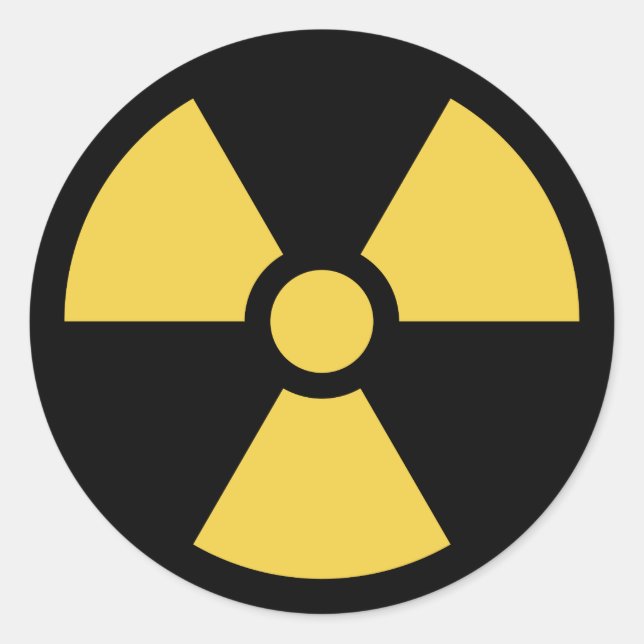 Adesivo Círculo Vinheta Radioativa Amarelo a Preto (Frente)