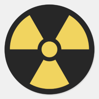 Adesivo Círculo Vinheta Radioativa Amarelo a Preto