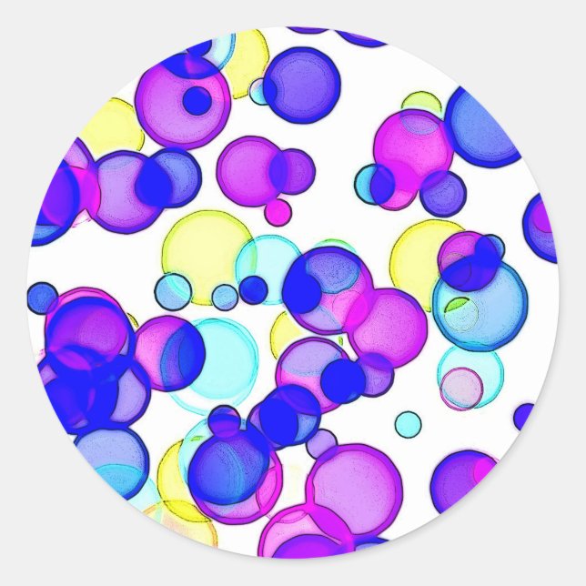 Adesivo Círculos Brilhantes Pontos de Aquarela (Frente)