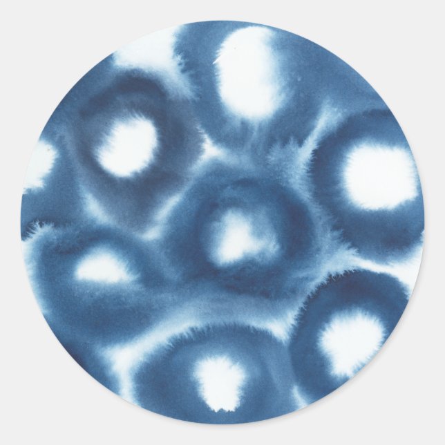 Adesivo Círculos de Impressão de Aquarela Indigio (Frente)