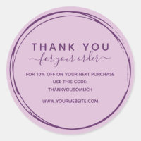 Círculos De Linha Lilac Obrigado Por Encomendar