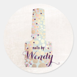 Adesivo Circulos Dourados Manicurista de unhas salões de f