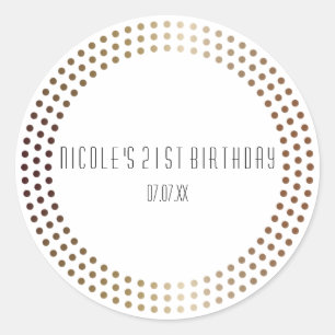 Adesivo Círculos Dourados Pontilhados Pontos Modernos Favo