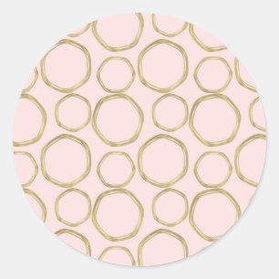Adesivo Círculos Dourados & Rosa Enrubescido Moderno Tende