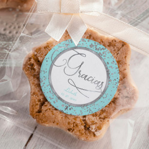 Adesivo Circunde a nota do presente, encanto de prata de